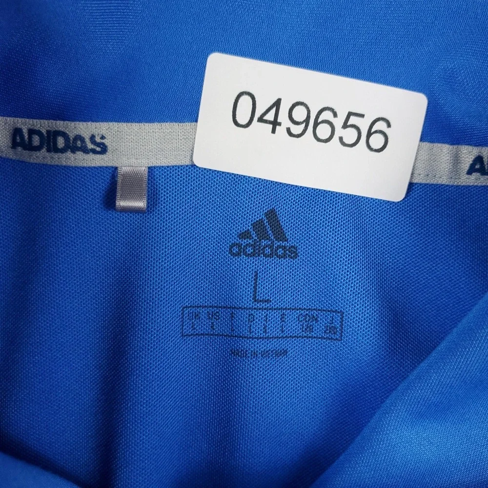 Adidas Polo Shirt Mens Size Large Blue Golf Casual Short Sleeve